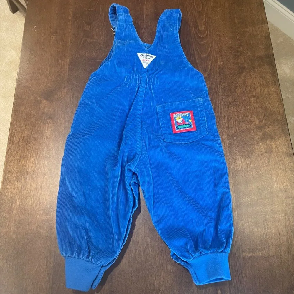 Vintage OshKosh Vestbak Corduroy Overalls Unisex Baby Size 18M USA Made‎ Crane